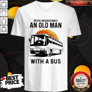 Alternative view of Official Never Underestimate An Old Man With A Bus Moon Shirt