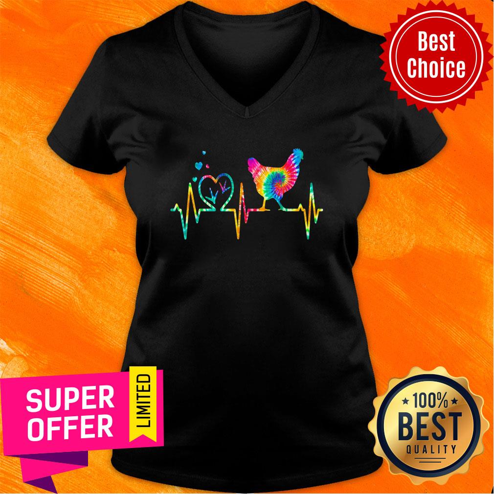 Chicken Heartbeat Tie Dye 0003 Shirt - Image 3
