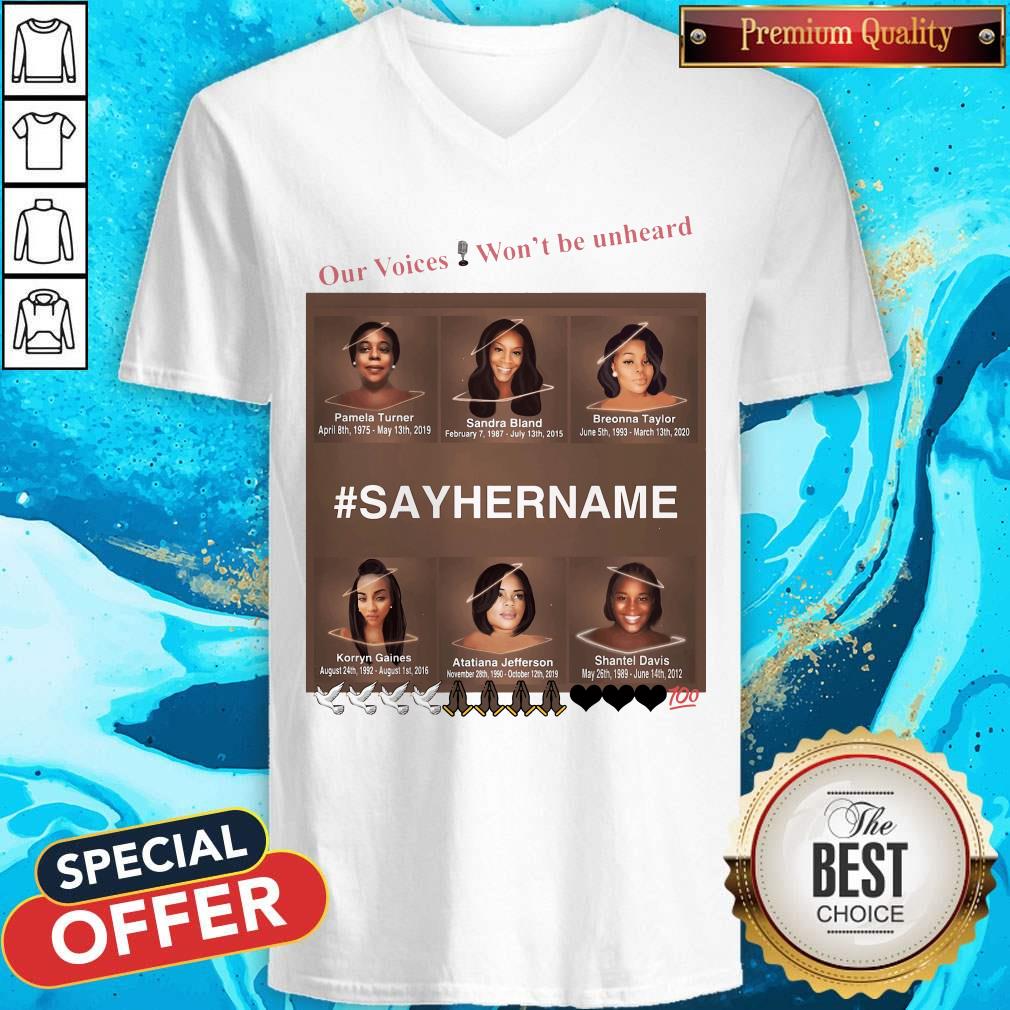 Our Voices Won’t Be Unheard #SayHerName Shirt - Image 3