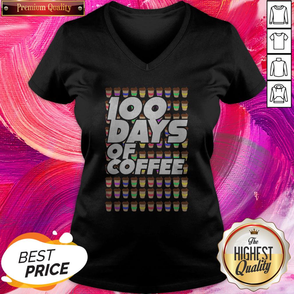 100 Days Of Coffee Premium Official Nice Perfect Shirt - Image 4