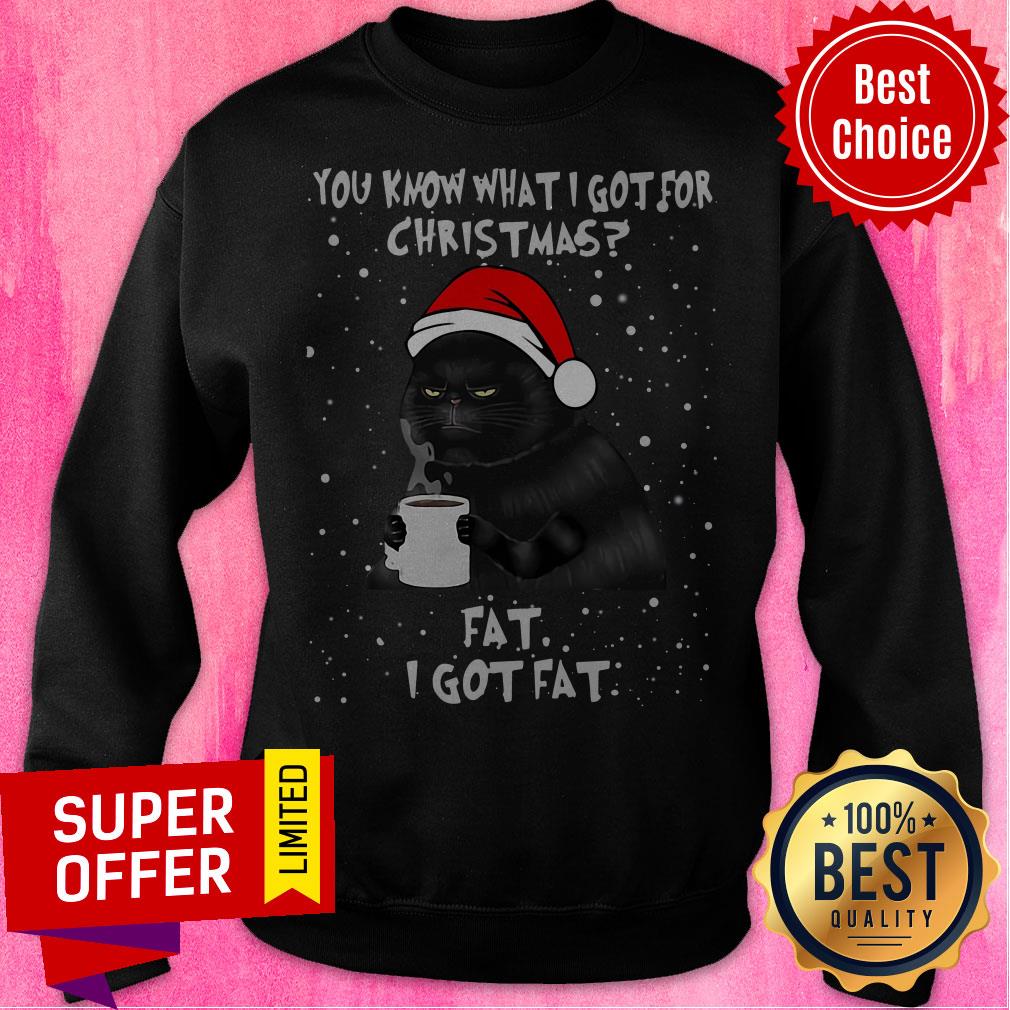 Black Cat You Know What I Got For Christmas Fat I Got Fat Shirt - Image 5