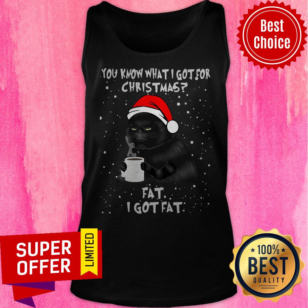 Black Cat You Know What I Got For Christmas Fat I Got Fat Shirt - Image 4