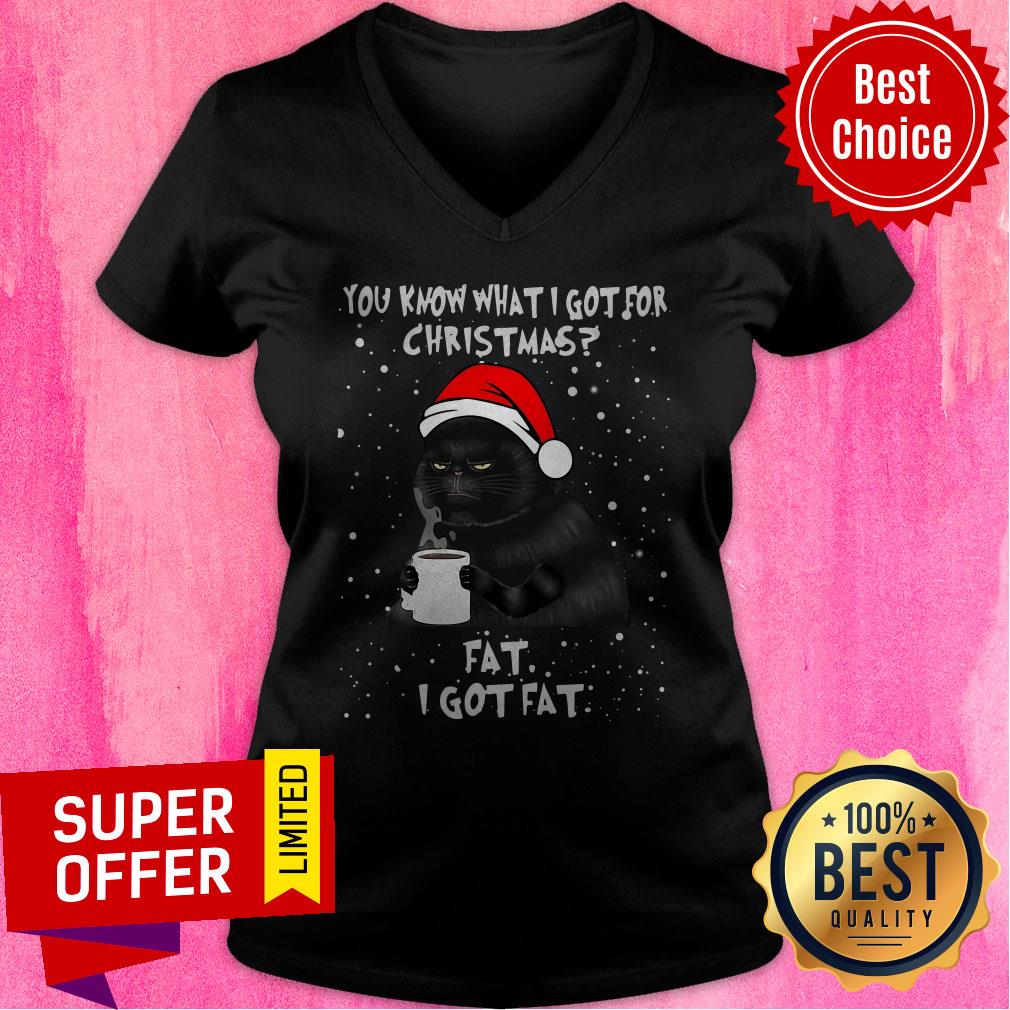 Black Cat You Know What I Got For Christmas Fat I Got Fat Shirt - Image 3