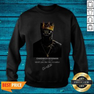 Alternative view of Rip Chadwick Boseman Black Panther 1977 2020 Thank You For The Memories Signature Shirt