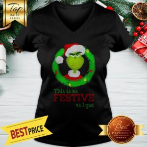 Alternative view of Santa Grinch This Is As Festive As I Get Christmas Lights Shirt