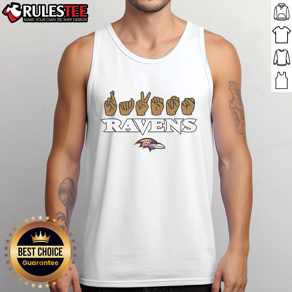 Official Baltimore Ravens Football Homage Youth Love Sign Hand Signals T-Shirt - Image 4