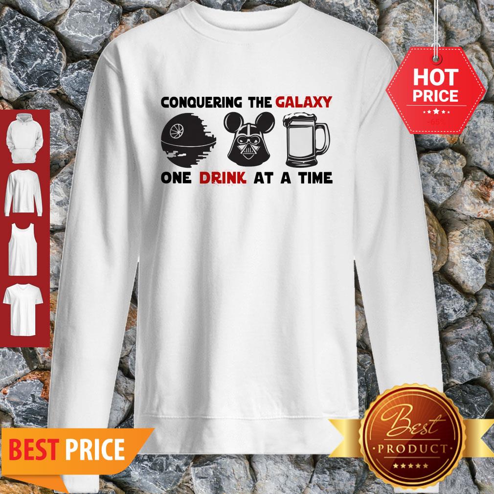 Conquering The Galaxy One Drink At A Time Mickey Darth Vader Shirt - Image 4