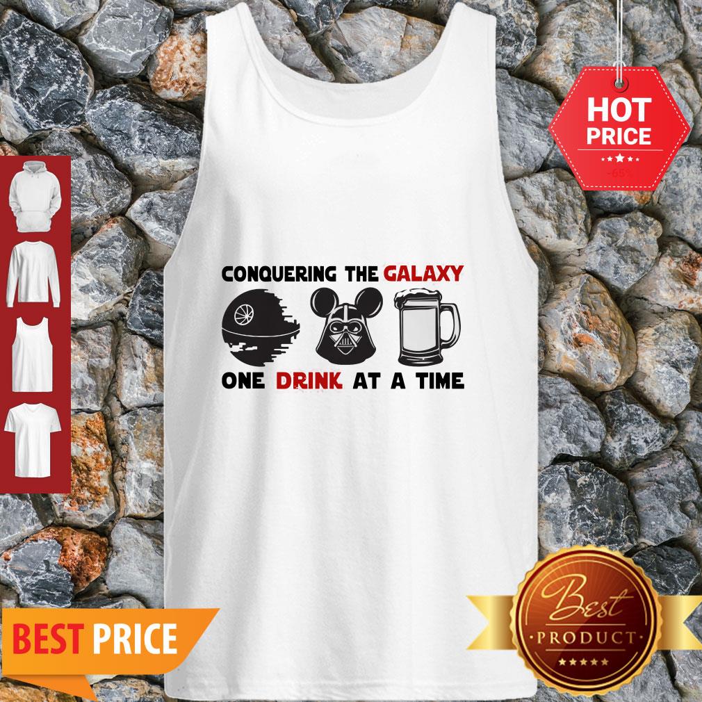 Conquering The Galaxy One Drink At A Time Mickey Darth Vader Shirt - Image 3