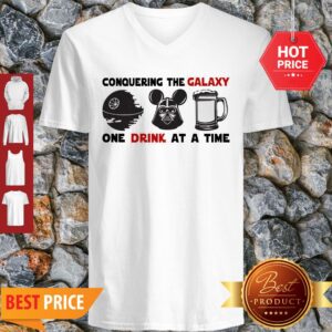Alternative view of Conquering The Galaxy One Drink At A Time Mickey Darth Vader Shirt