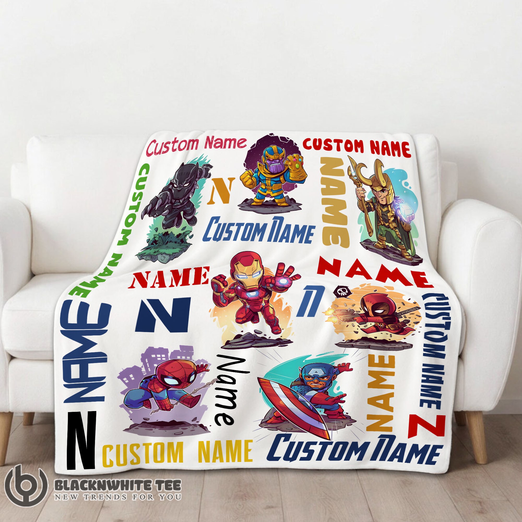 Official Perfect Marvel Chibi Heroes And Villains Blanket Fleece Customized Blanket - Image 2