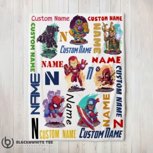 Official Perfect Marvel Chibi Heroes And Villains Blanket Fleece Customized Blanket