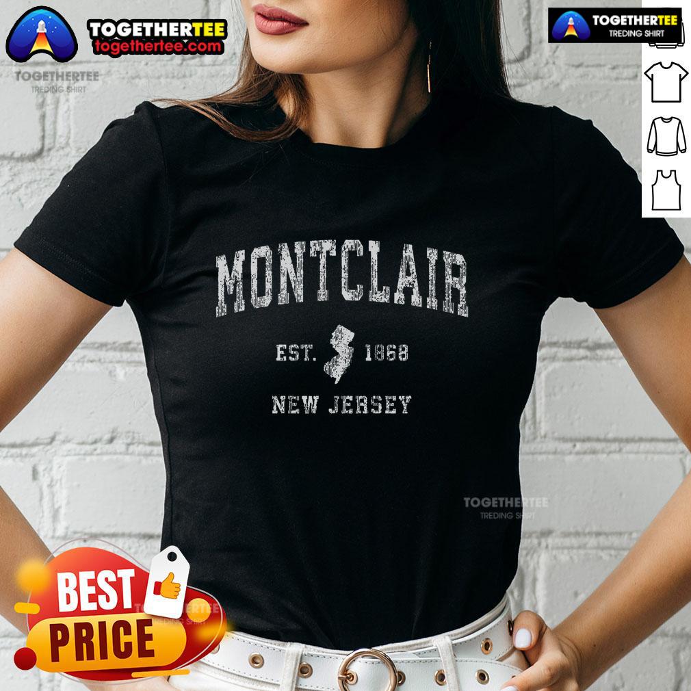 Top Montclair New Jersey NJ Vintage Athletic Sports Design T-Shirt - Image 3