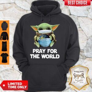 Alternative view of Nice Baby Yoda Face Mask Hug Pray For The World Corona Virus Shirt