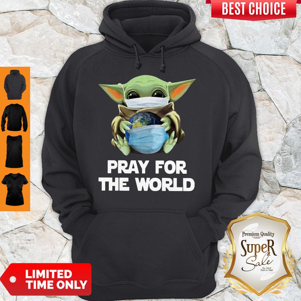 Nice Baby Yoda Face Mask Hug Pray For The World Corona Virus Shirt - Image 2
