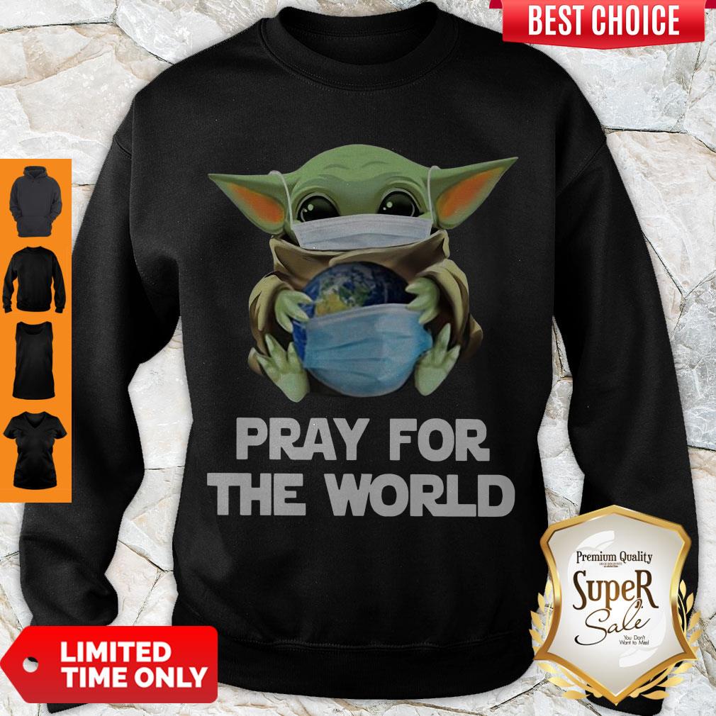 Nice Baby Yoda Face Mask Hug Pray For The World Corona Virus Shirt - Image 3