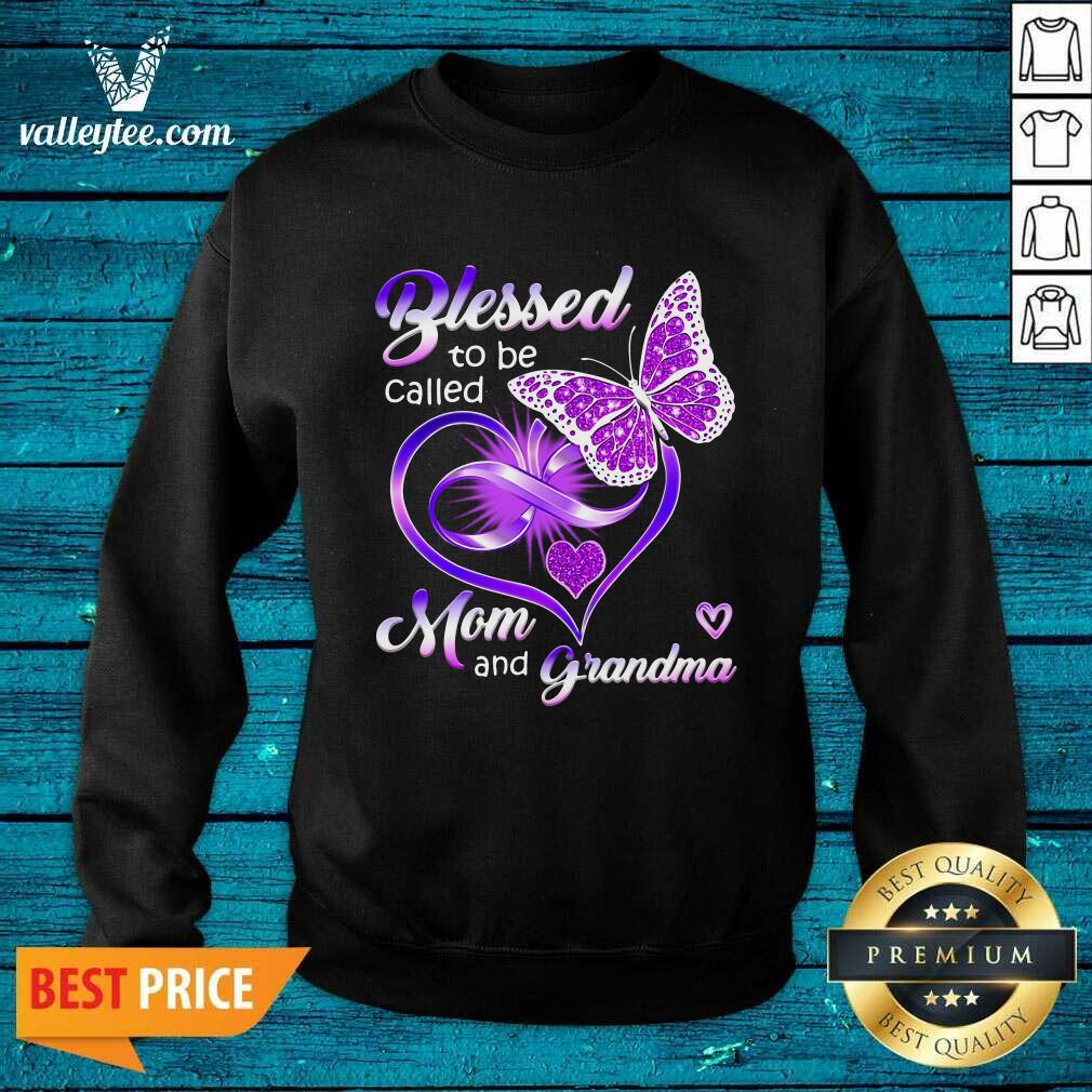 Top Blessed To Be Called Mom And Grandma Purple Infinity Heart And Butterfly Shirt - Image 5