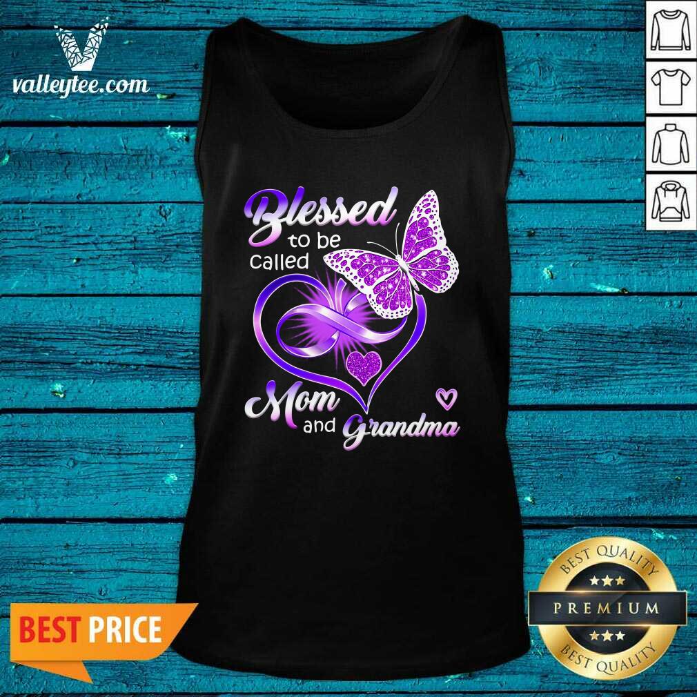 Top Blessed To Be Called Mom And Grandma Purple Infinity Heart And Butterfly Shirt - Image 4