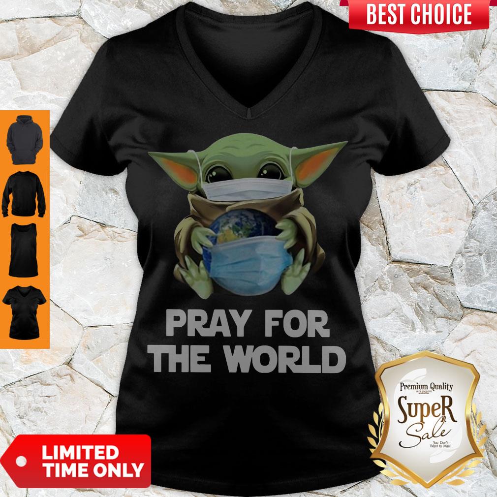 Nice Baby Yoda Face Mask Hug Pray For The World Corona Virus Shirt - Image 5