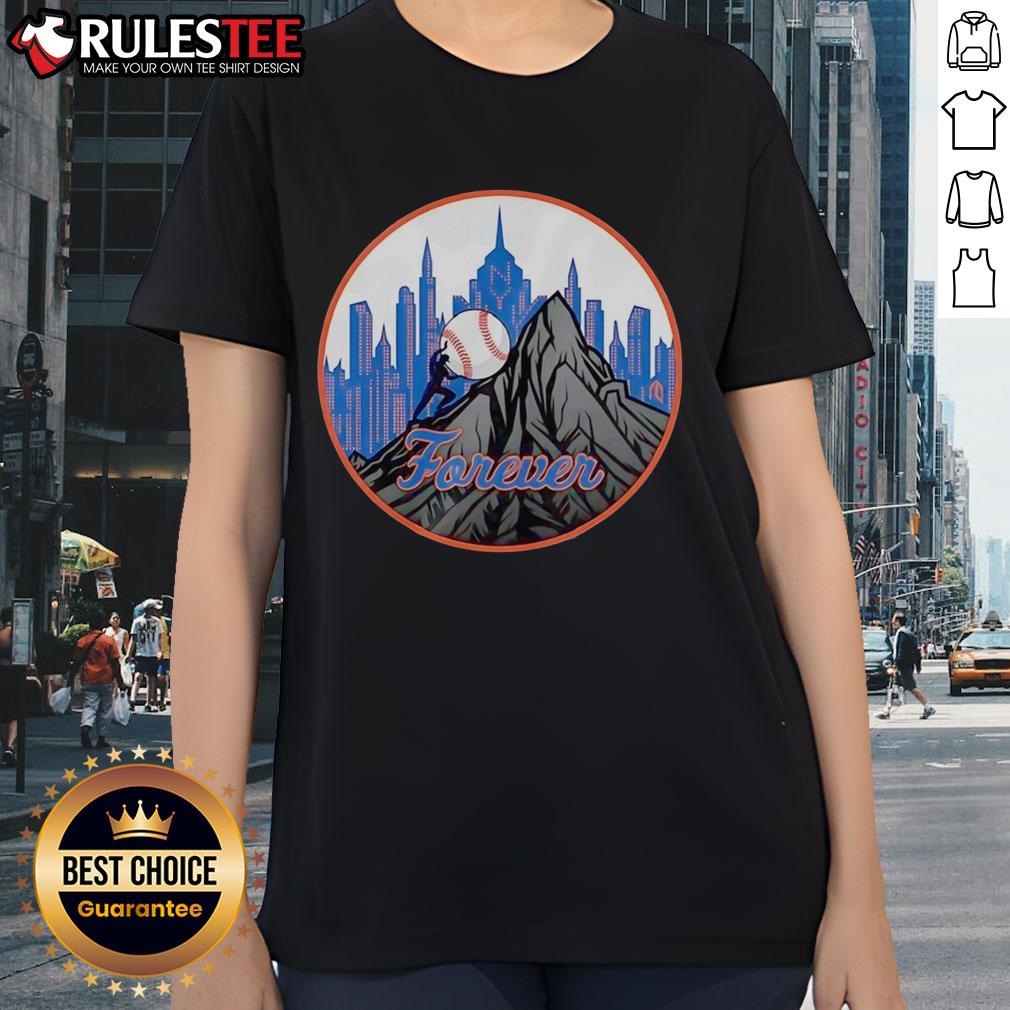 Happy Skyline Forever New York Mets Baseball T-Shirt - Image 3