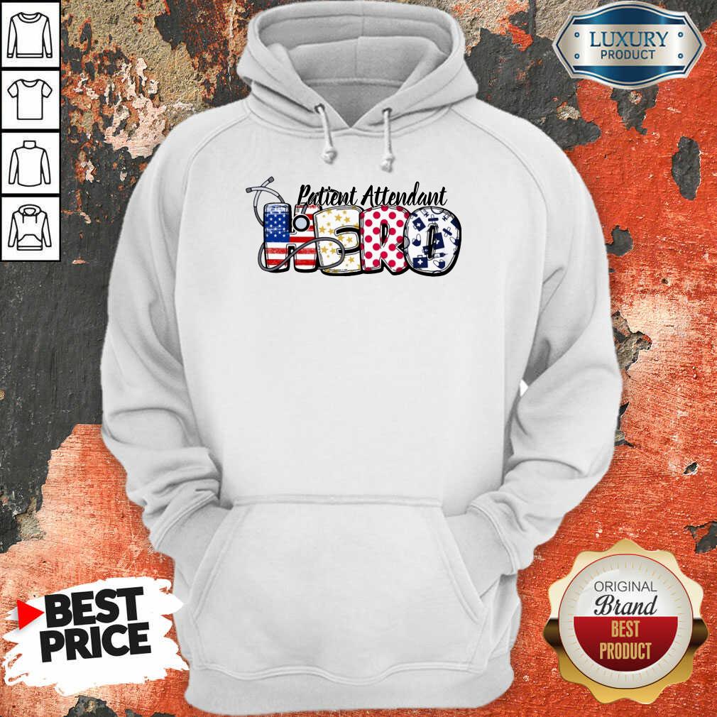 Patient Attendant Medical Stethoscope Nurse Hero American Flag Shirt - Image 2
