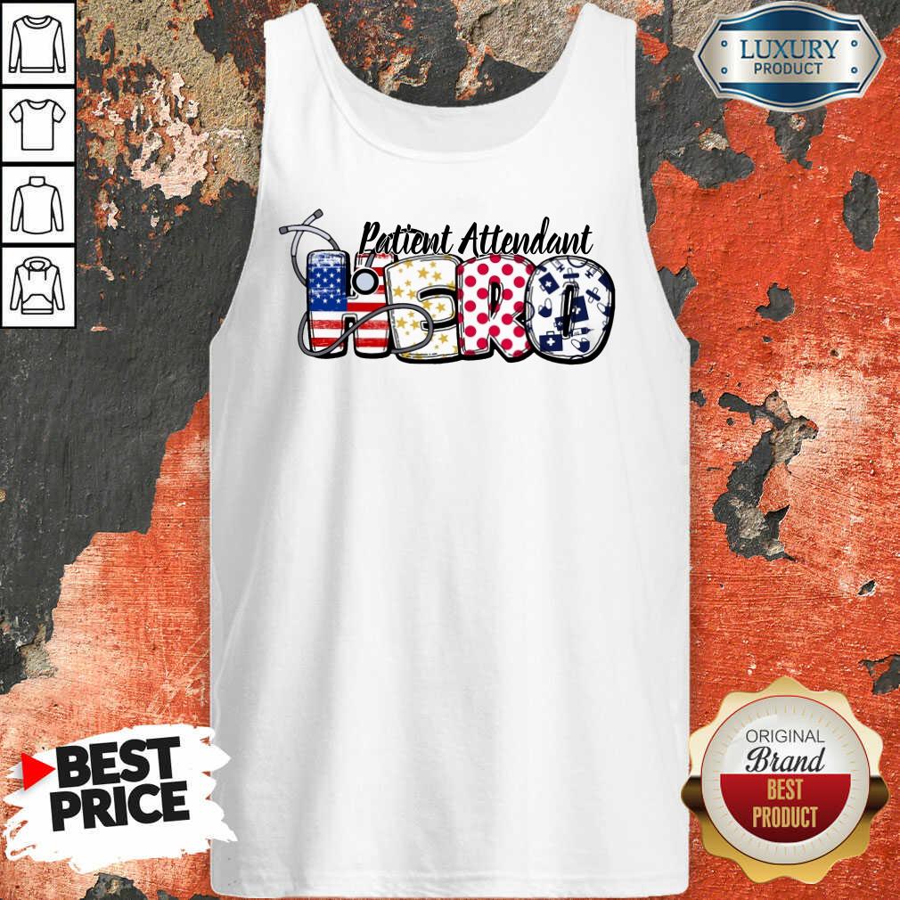 Patient Attendant Medical Stethoscope Nurse Hero American Flag Shirt - Image 4