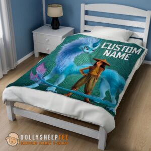 Alternative view of Perfect Disney Cartoon Retro Raya And The Last Dragon Blanket Fleece Customized Blanket
