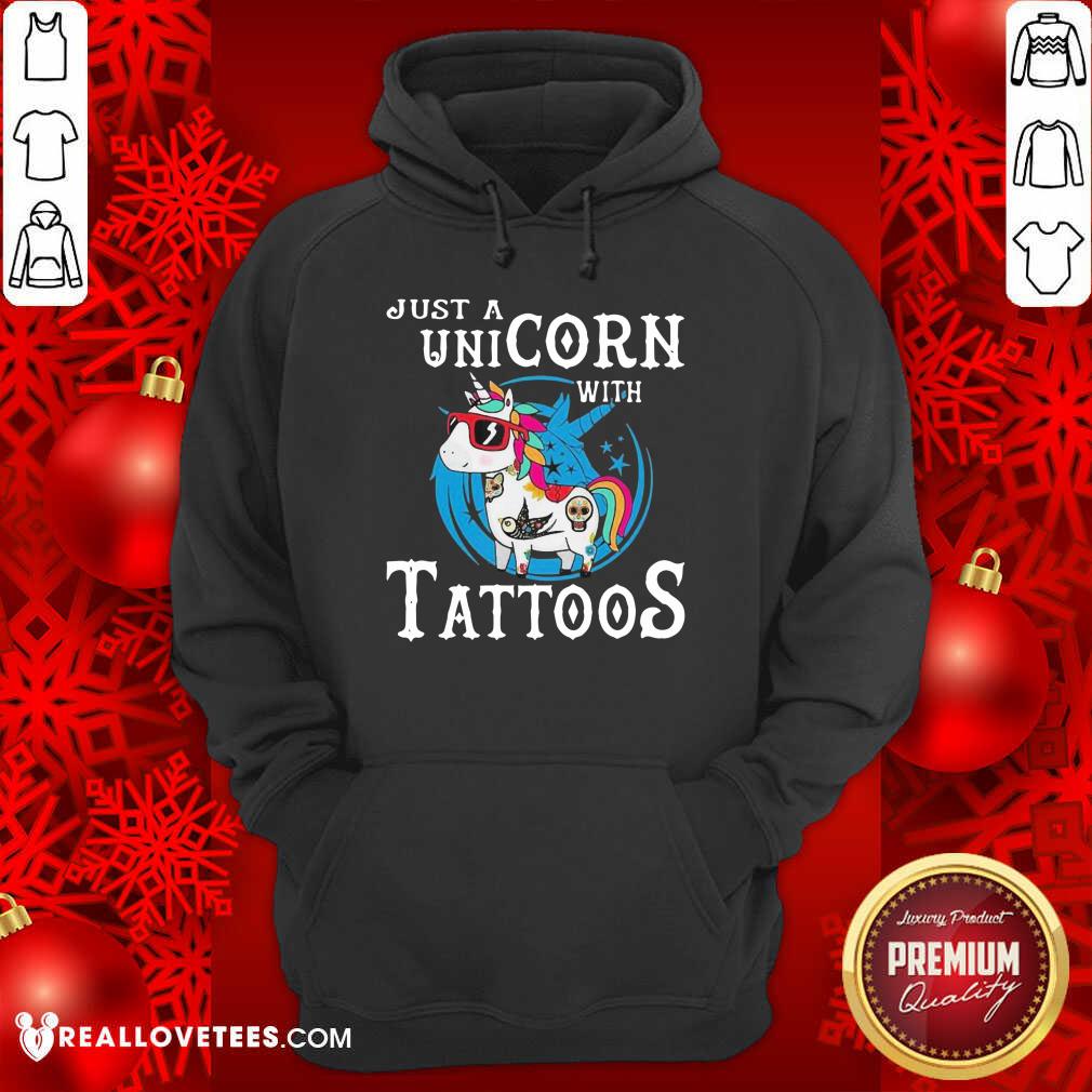 Cute Just A Unicorn With Tattoos Shirt - Image 4