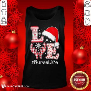 Alternative view of Funny Love Hat Santa And Reindeer #Nurselife Ugly Christmas Shirt