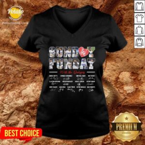 Alternative view of Funny Sunday Funday With The Los Angeles Dodgers Team Signatures Shirt