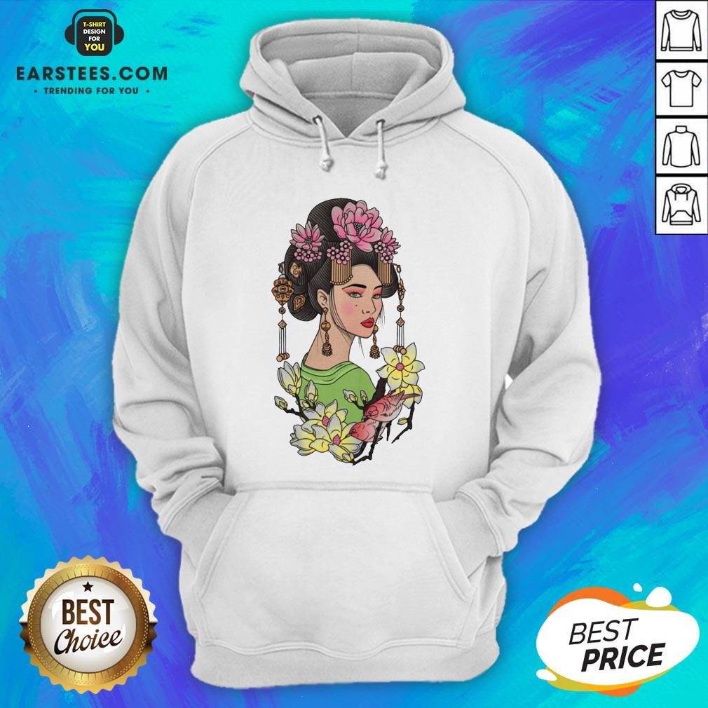 Premium Girl Flowers Bird Vignette Shirt - Image 2