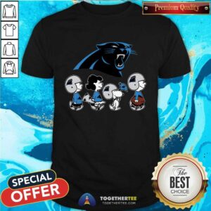 The Peanuts Snoopy And Friends Cheer For The Carolina Panthers NFL T-shirt