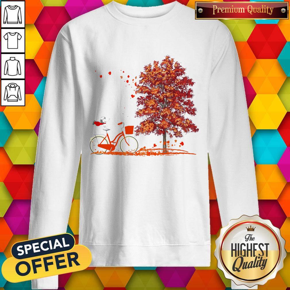 Snoopy Riding A Bicycle Hello Autumn Shirt - Image 5
