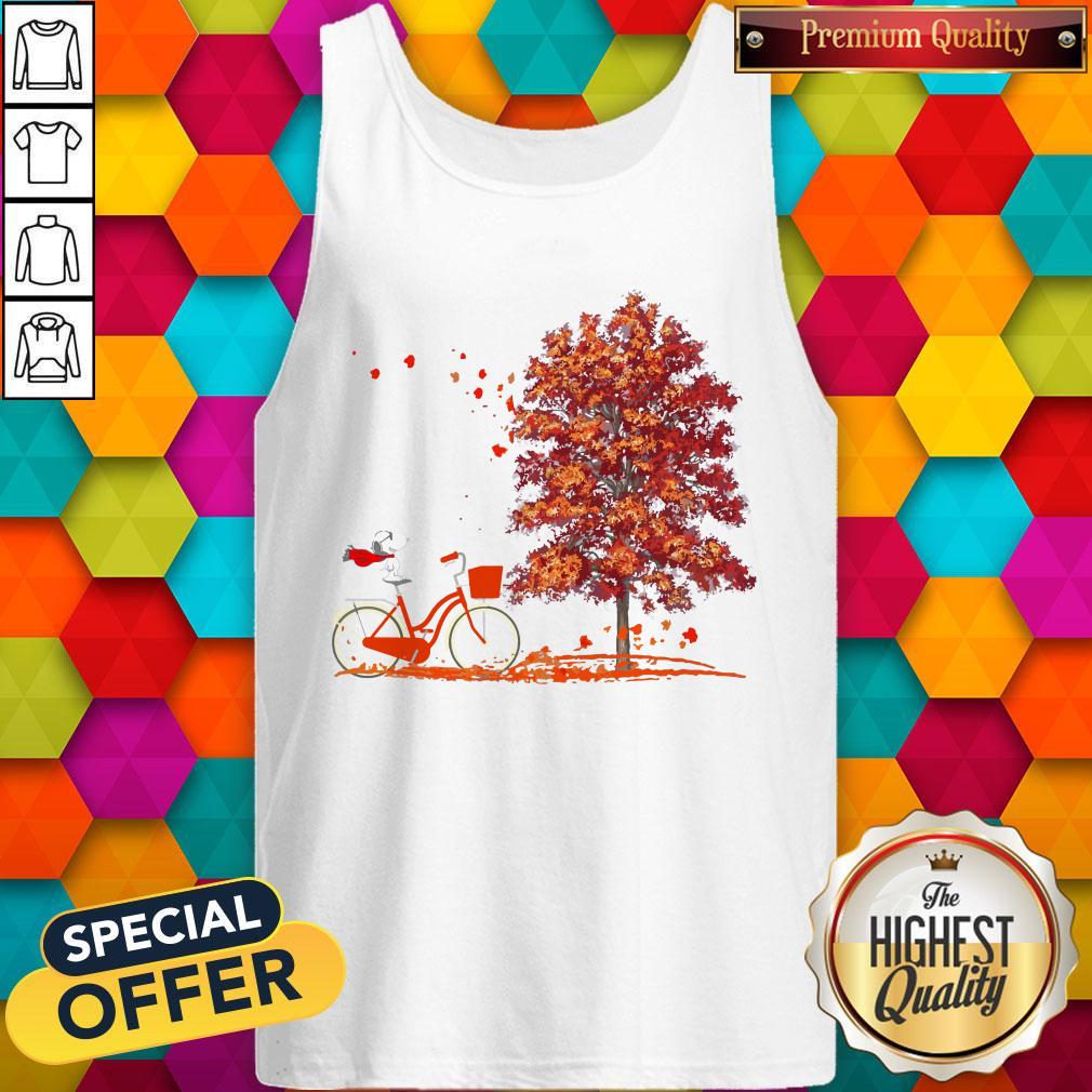 Snoopy Riding A Bicycle Hello Autumn Shirt - Image 4