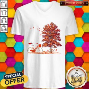 Alternative view of Snoopy Riding A Bicycle Hello Autumn Shirt