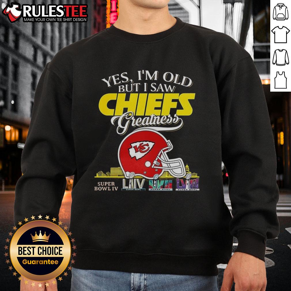 Awesome Yes I'm Old But I Saw Kansas City Chiefs Greatness Super Bowl Helmet Skyline T-Shirt - Image 5