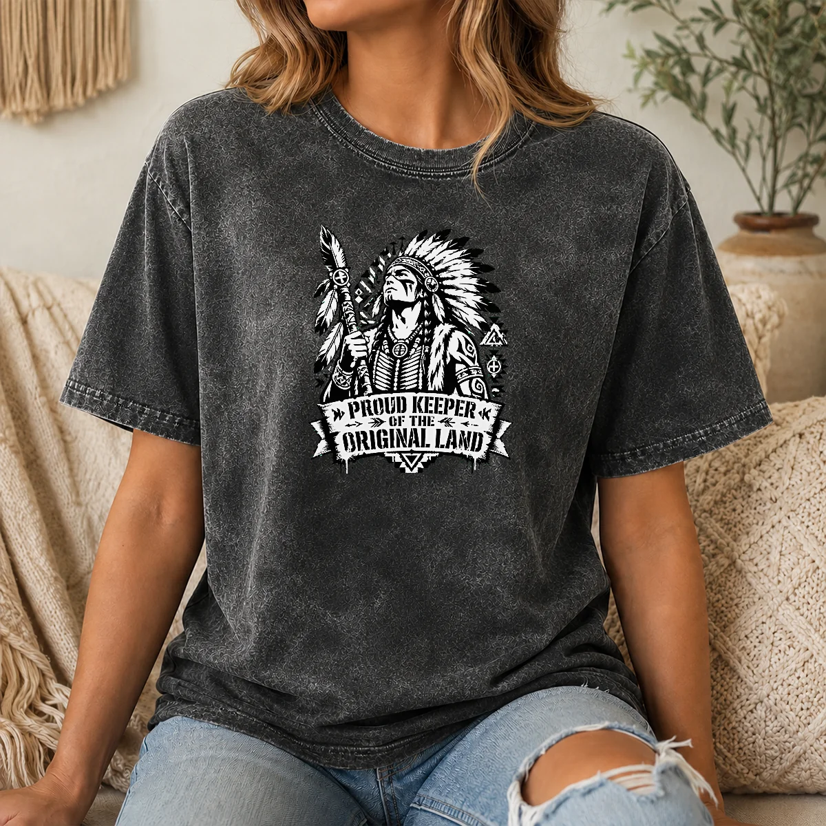 Hot Original Indigenous Peoples Day Proud Keeper Stencil Shirt - Image 8