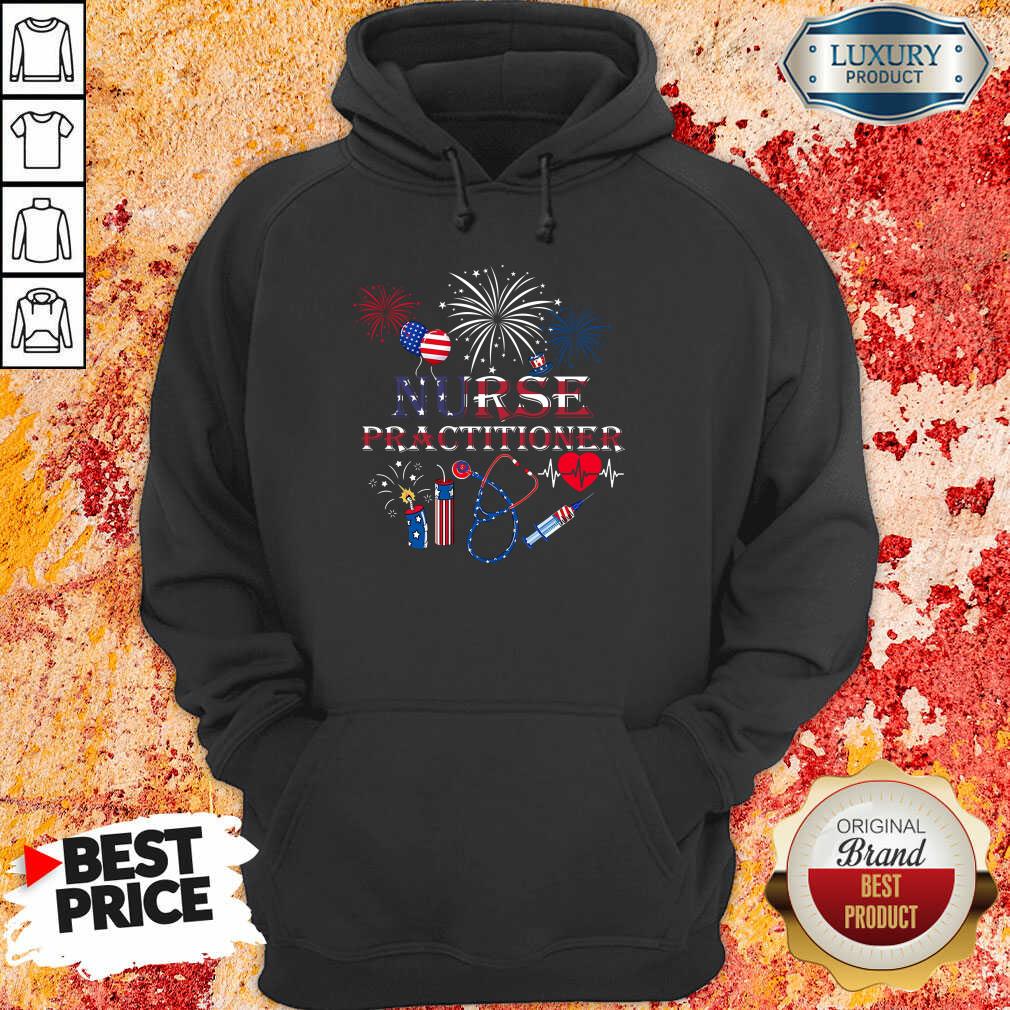 Nurse Love USA Nurse Practitioner 4th Of July Shirt - Image 2