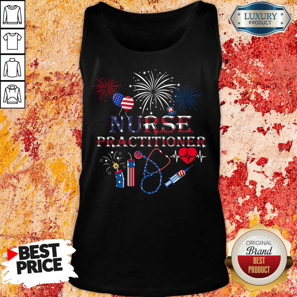 Nurse Love USA Nurse Practitioner 4th Of July Shirt - Image 4