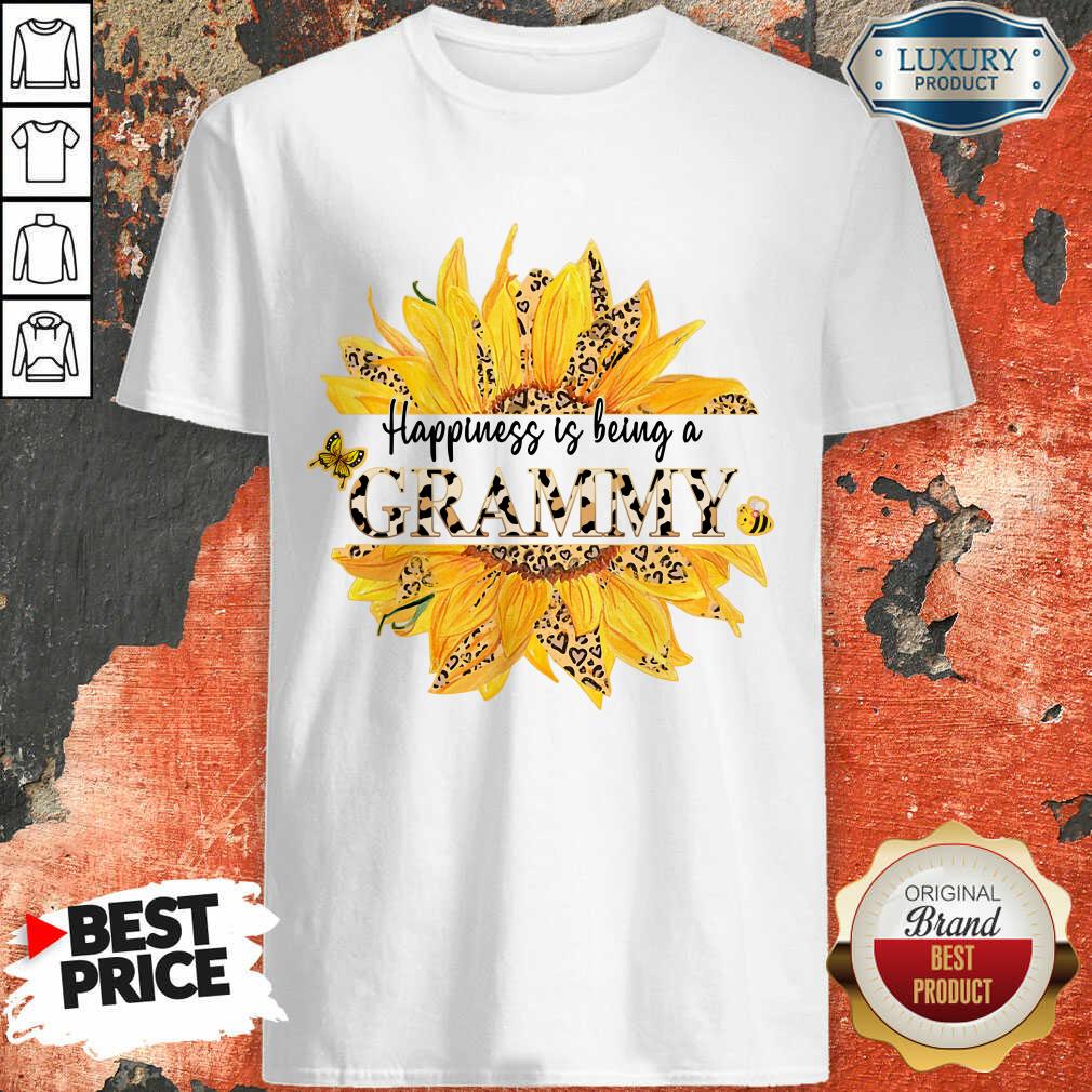 Sunflower Leopard Happiness Is Being A Grammy Shirt