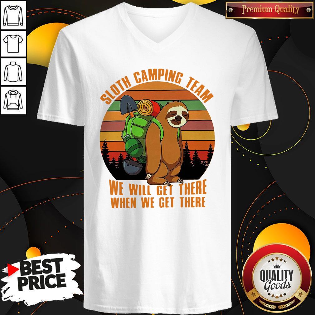 Official Sloth Camping Team We Will Get There When We Get There Vintage Shirt - Image 3