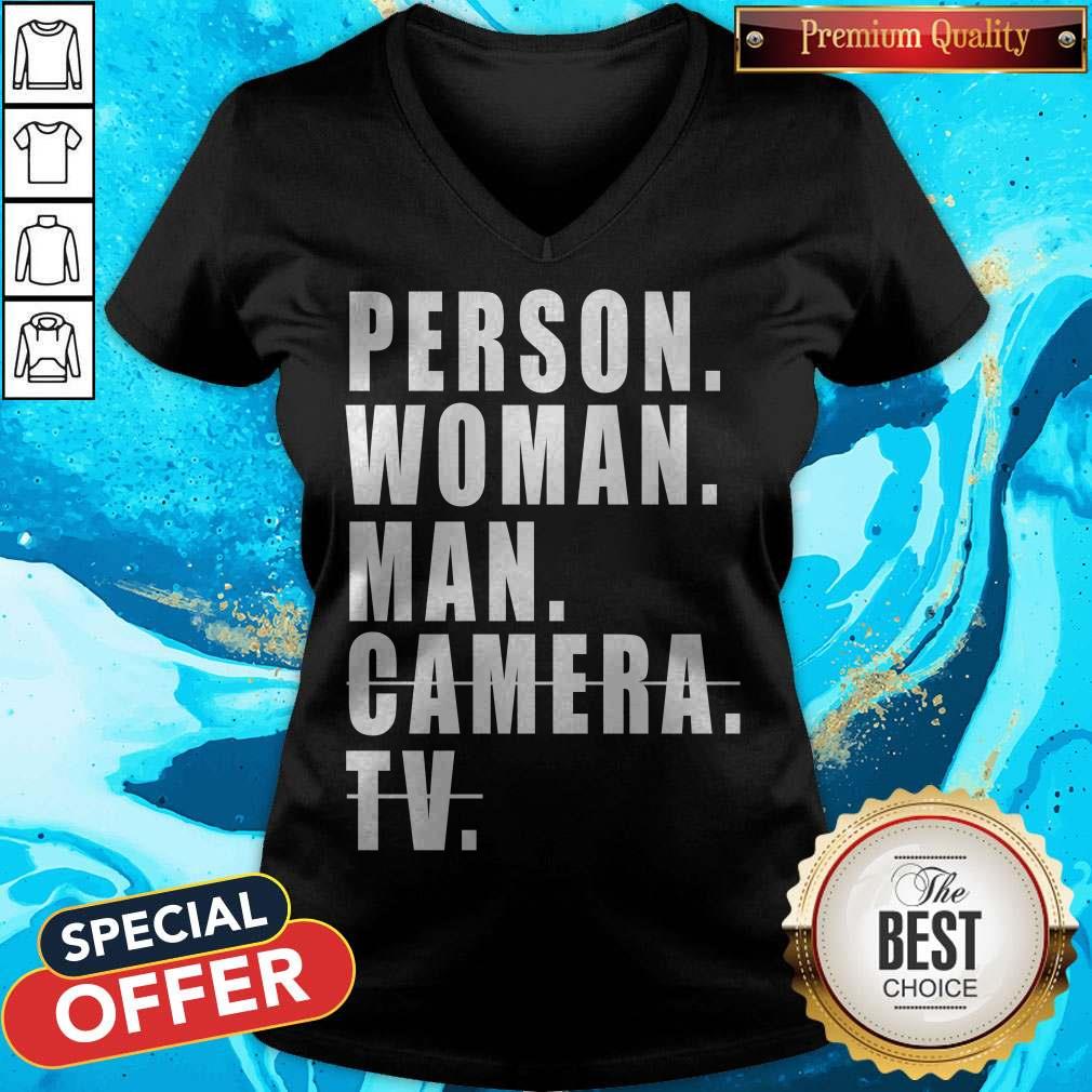 Person Woman Man Camera TV Trump Cognitive Test Shirt - Image 2