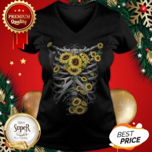 Alternative view of Official Skeleton Bones Sunflowers Shirt