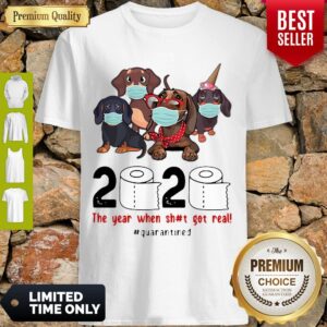 Nice Dachshunds 2020 The Year When Shit Got Real #Quarantined COVID-19 Shirt