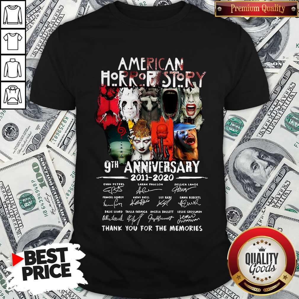 American Horror Story 9th Anniversary 2011 2020 Thank You For The Memories Signatures Shirt