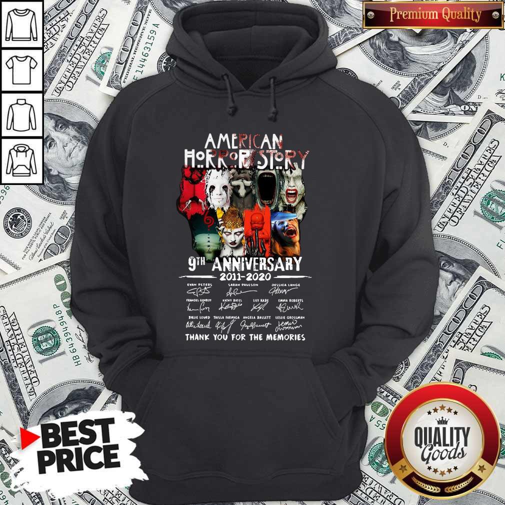 American Horror Story 9th Anniversary 2011 2020 Thank You For The Memories Signatures Shirt - Image 5