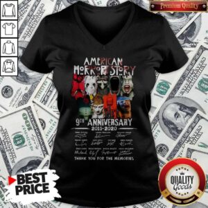 Alternative view of American Horror Story 9th Anniversary 2011 2020 Thank You For The Memories Signatures Shirt