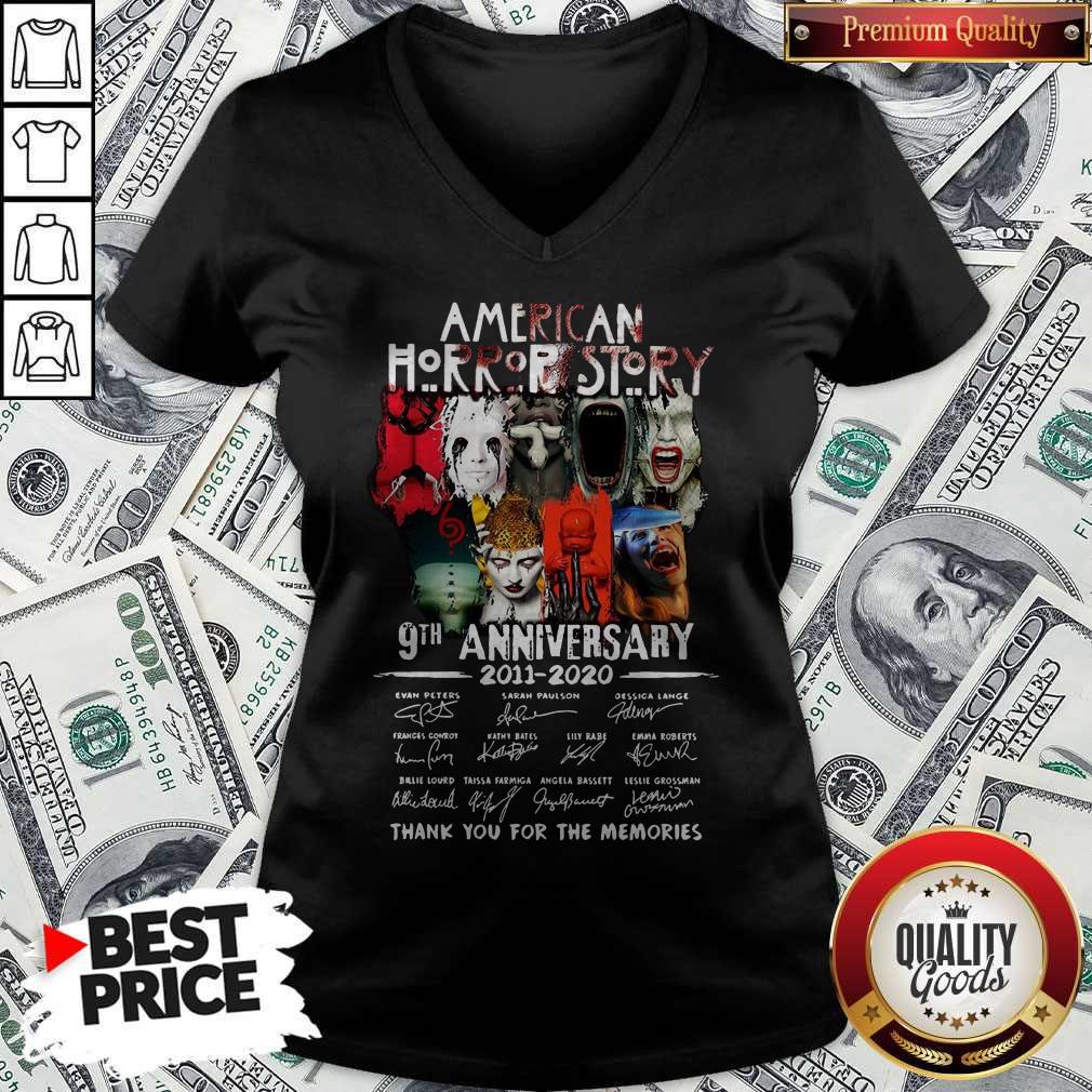 American Horror Story 9th Anniversary 2011 2020 Thank You For The Memories Signatures Shirt - Image 2