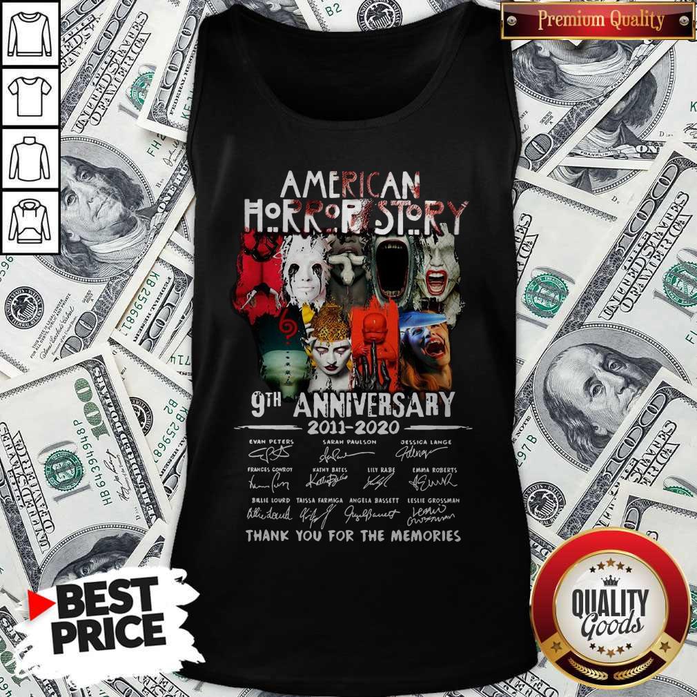 American Horror Story 9th Anniversary 2011 2020 Thank You For The Memories Signatures Shirt - Image 3
