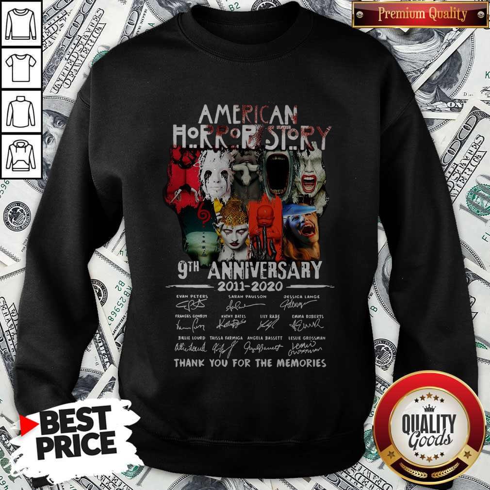 American Horror Story 9th Anniversary 2011 2020 Thank You For The Memories Signatures Shirt - Image 4