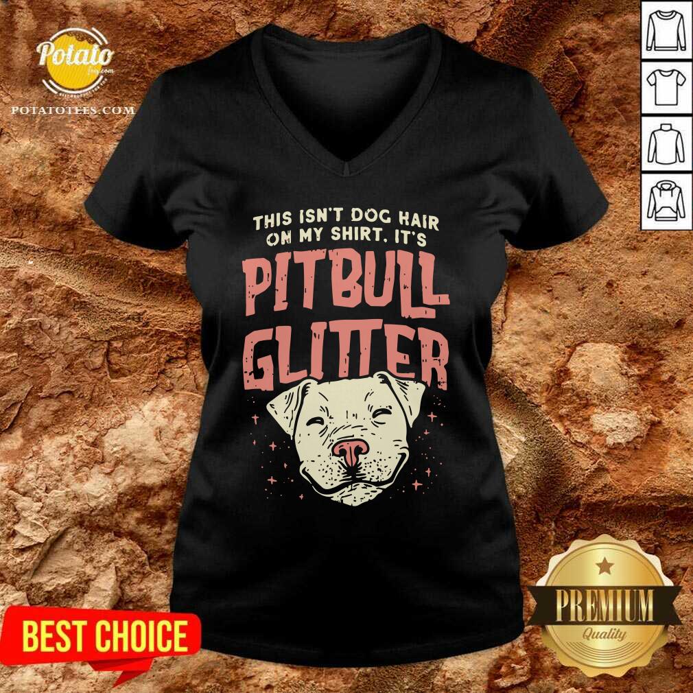 Girls Pitbull Glitter Hair Dog Lover Mothers Day Gift Mom Shirt - Image 2